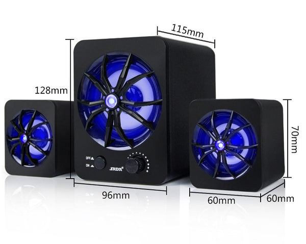 Laptop desktop computer speaker 2.1 Multimedia luminous sound mini speaker bass speaker